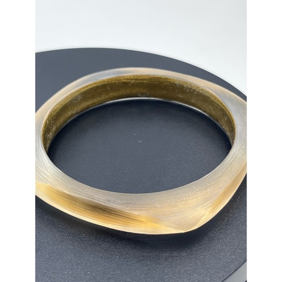 Alexis Bittar Designer Luminous Soft Square Champagne/Gold Bangle Bracelet - Picture 5 of 12